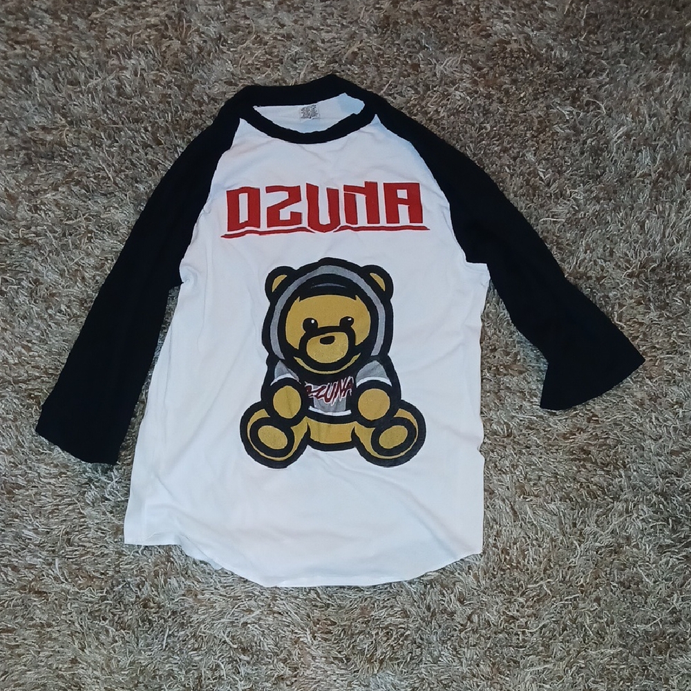 Black and White Graphic Raglan Tee